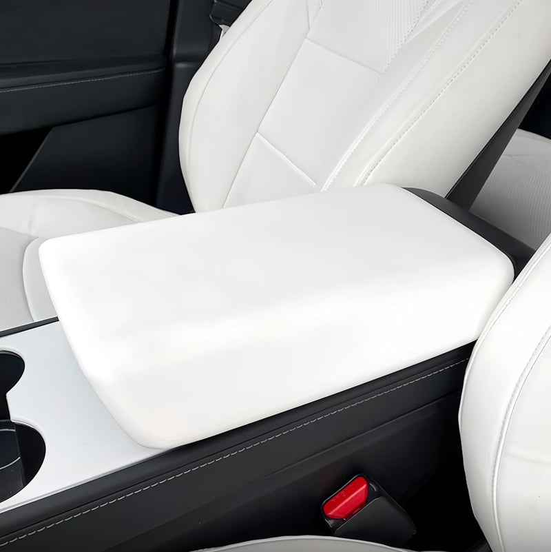 frani Center Console Armrest Cover Designed for Tesla Model 3 2017-2023/Model Y 2020-2025(Not for Model Y Juniper),Non-Slip Designed with EZ Snap On Install-White - Image 1